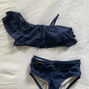 Navy One-Shoulder Bikini Set